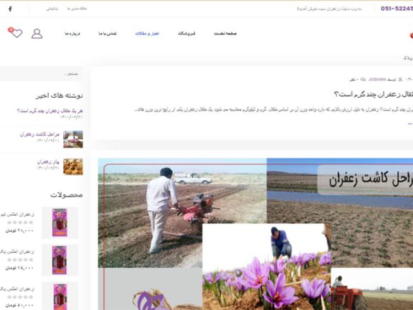 طراحی وب سایت زعفران سیده